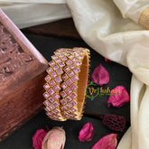 Kids Silk Thread Kundan Bangle-Kada-Rose -G4909